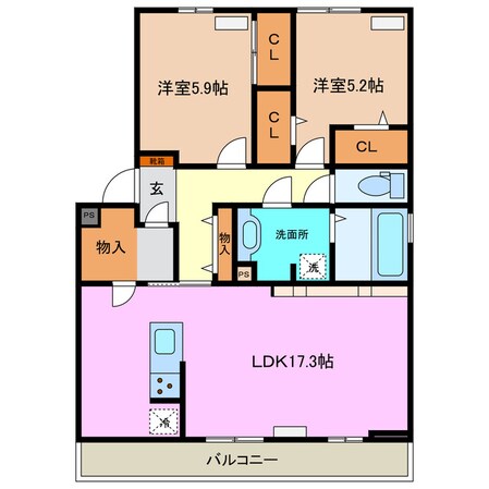 川越富洲原駅 徒歩10分 2階の物件間取画像